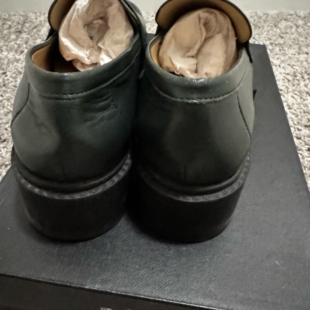 Coach Olive Green Leather Women Loafers - Picture 2 of 5
